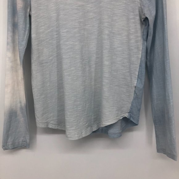 Madewell Blue White Cloudy Tie Dye Ribbed crewneck cotton whisper long sleeve SP - Picture 13 of 16